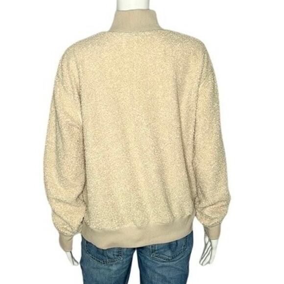 Topshop Teddy Fleece Quarter‎ Zip Sweater Size 8 - Picture 3 of 6